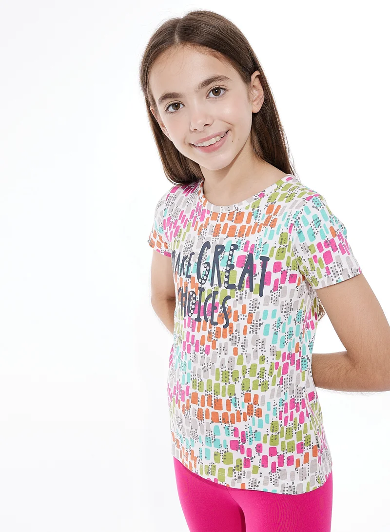 Victor And Jane  Girls’ 2-Piece Outfit Set - (2-8 Years)Tee & Pink Legging  | Best Price UAE