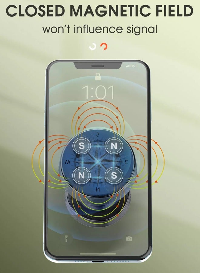 LDNIO Universal Magnetic Mobile Phone Holder – Compact 360° Rotating Dashboard & Desk Mount with Strong 3M Adhesive, Mini ABS+Aluminum+Silicone Build – Stable, Anti-Fall Phone Stand for iPhone & Android - Image 3