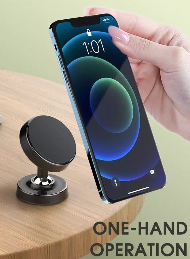 LDNIO Universal Magnetic Mobile Phone Holder – Compact 360° Rotating Dashboard & Desk Mount with Strong 3M Adhesive, Mini ABS+Aluminum+Silicone Build – Stable, Anti-Fall Phone Stand for iPhone & Android - Image 1