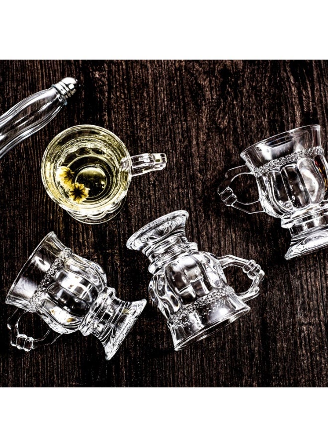 GuRiver 6-Pack Glass Coffee Mug, Clear Espresso Cups with Handles, Glass Coffee Cups for Latte, Cappuccino, Mocha, Hot Chocolate, Tea, Juice, Hot or Iced Beverage 150ML - Image 5