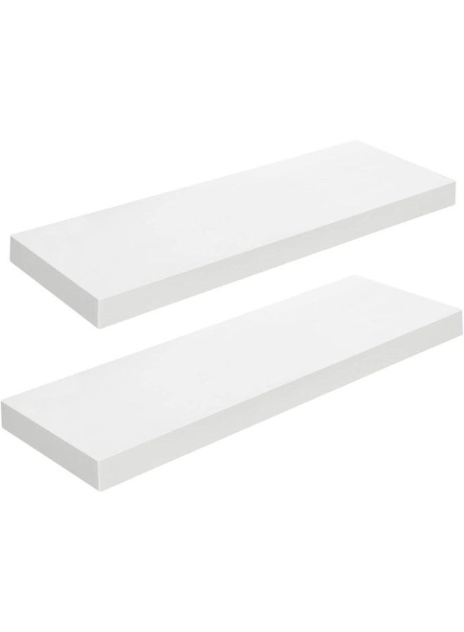 Wall Mounted Shelf for Bathroom, Bedroom, Living Room, Kitchen Small Hanging Bookshelf Storage Room Decor 10kg Capacity White -60cm*20cm Matte - Includes Its Mounting Screws - Image 1