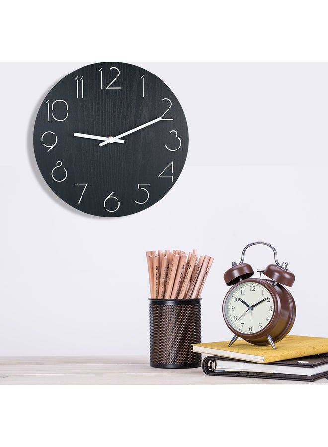 NIBEMINENT Battery Operated Decorative Round Wall Clock Black - Image 3