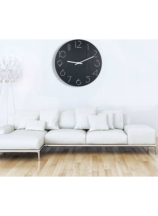 NIBEMINENT Battery Operated Decorative Round Wall Clock Black - Image 5