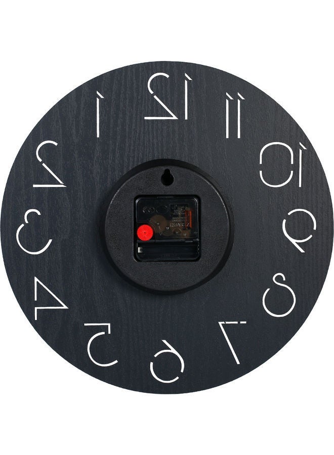 NIBEMINENT Battery Operated Decorative Round Wall Clock Black - Image 2