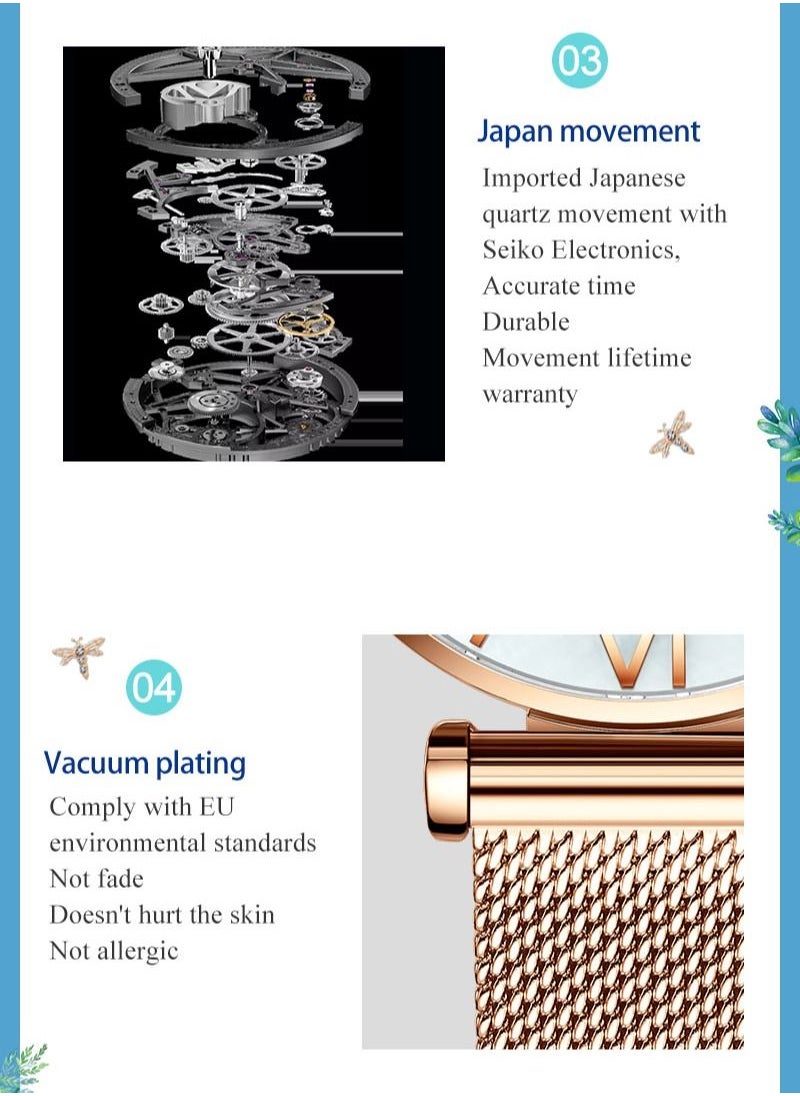 Hannah Martin - Dragonfly Design Luxury Pearl Oyster Scallop Japan Quartz Akoya Pearl Shell Stainless Steel Women Watch - Image 1