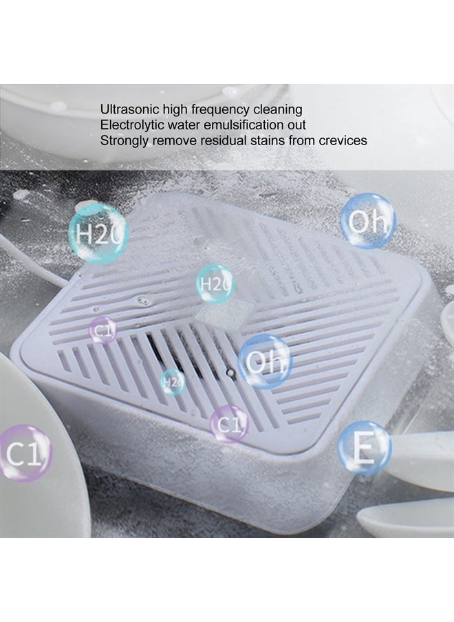 Dpofirs - Mini USB Ultrasonic Dishwasher, Portable USB Dish Washing Machine Cleaner Wshing Tools for Dishware Fruit Vegetable, Compact Turbo Washer for Home Kitchen Apartment (White) - Image 1