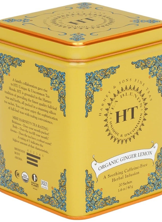 HARNEY & SONS شاي الزنجبيل والليمون العضوي، 20 كيس