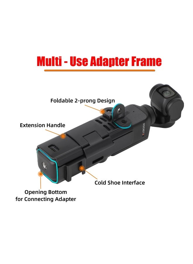 Camera Extension Adapter for DJI Osmo Pocket 3 with Cold Shoe, Light, Microphone, Tripod Head, Strap, Bike Clamp, and Extension Rod Accessories - Image 2