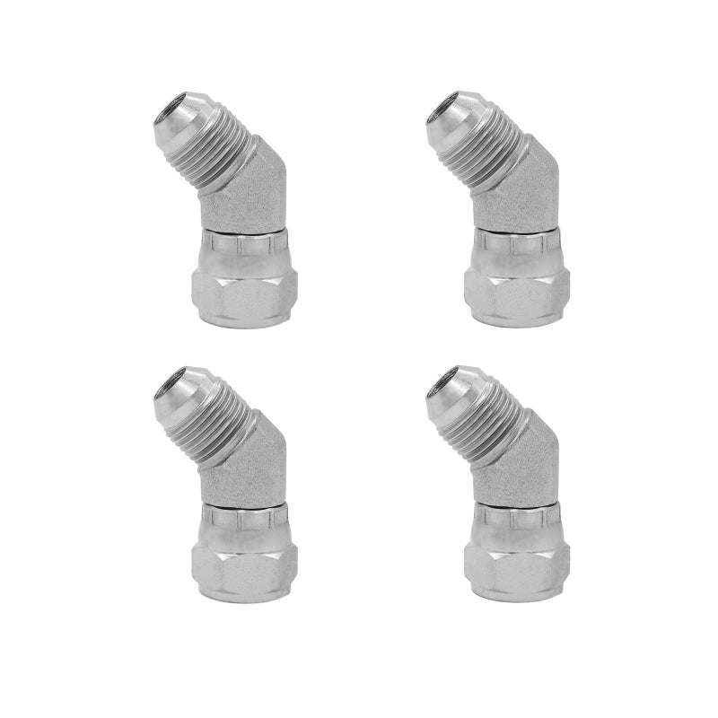 BEITERSTOE 4PACK 65020808 Hydraulic Hose Adapter Fitting 12 Male JIC 37Flare3416UNF 12 Female JIC 37Swivel3416UNF 45Elbow Pipe Joints Carbon Steel - Image 2