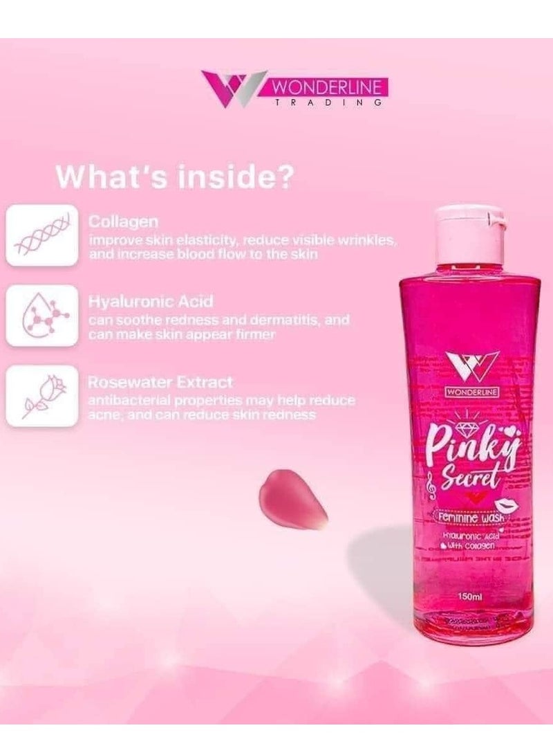 Wonderline Pinky Secret Feminine Wash 150ml Gentle Intimate Hygiene Cleanser for Women Soothing and pH Balanced Daily Use - Image 3