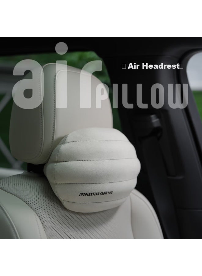 Bbdd Car Air Headrest, Neck Pillow For Vehicles, In-car Cushion, Memory Foam, Comfortable Car Pillow, Simple Design, Off-white - Image 2