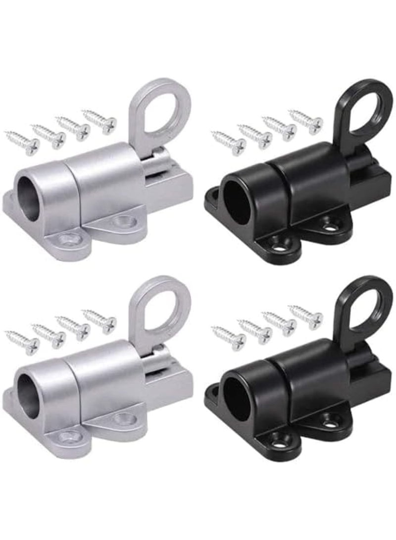 Luckam 4 Pcs Spring Latch Bolt, Automatic Latch Lock with Pull Ring, Includes Screws, Suitable for Windows, Wooden Doors, Courtyard Doors, Cabinet Doors - Image 1