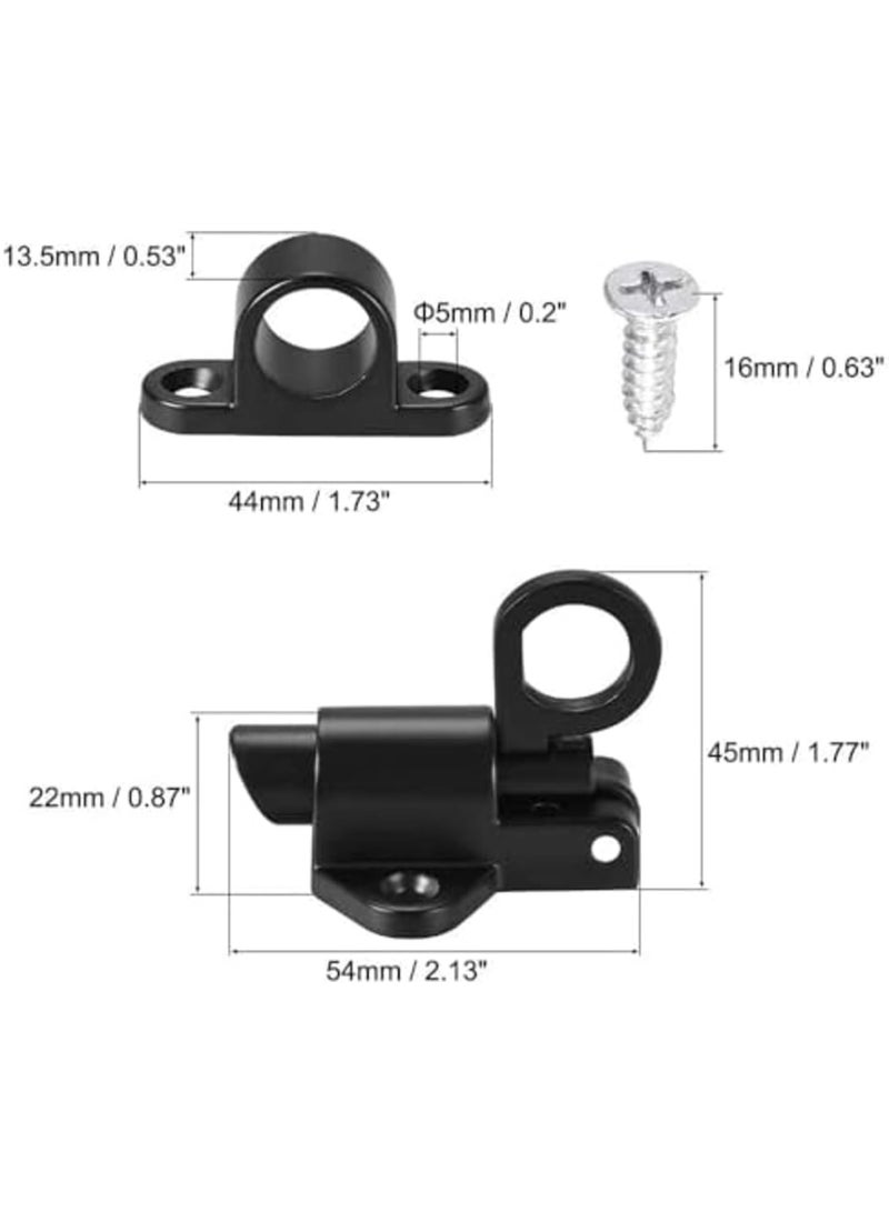 Luckam 4 Pcs Spring Latch Bolt, Automatic Latch Lock with Pull Ring, Includes Screws, Suitable for Windows, Wooden Doors, Courtyard Doors, Cabinet Doors - Image 2