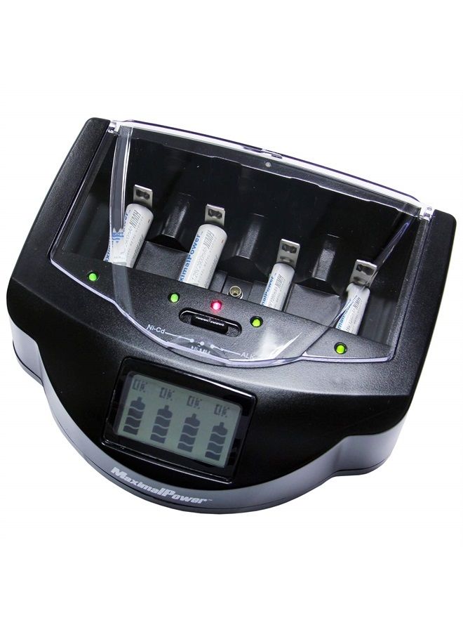 MaximalPower FC999 Universal Rapid Charger for Alkaline, RAM, Ni-MH, Ni-CD, AA, AAA, C, D, 9V Batteries,Black  - Image 1