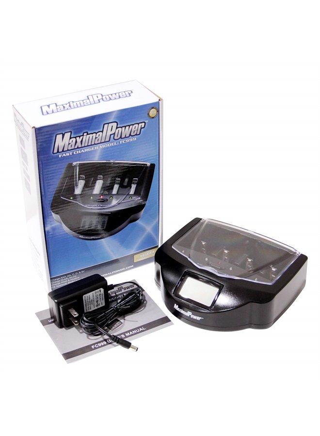 MaximalPower FC999 Universal Rapid Charger for Alkaline, RAM, Ni-MH, Ni-CD, AA, AAA, C, D, 9V Batteries,Black  - Image 5