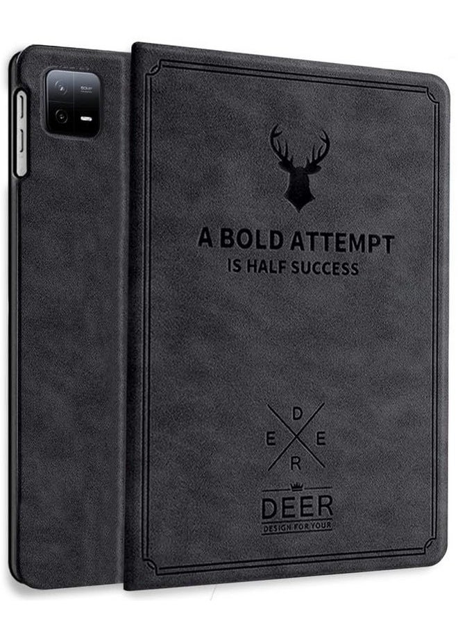 Robustrion - Robustrion Cover for Xiaomi Pad 6 11 inch Cover, Deer Pattern Flip Case Cover for Xiaomi Mi Pad 6 11 inch, Support Auto Sleep Wake - Black - Image 1