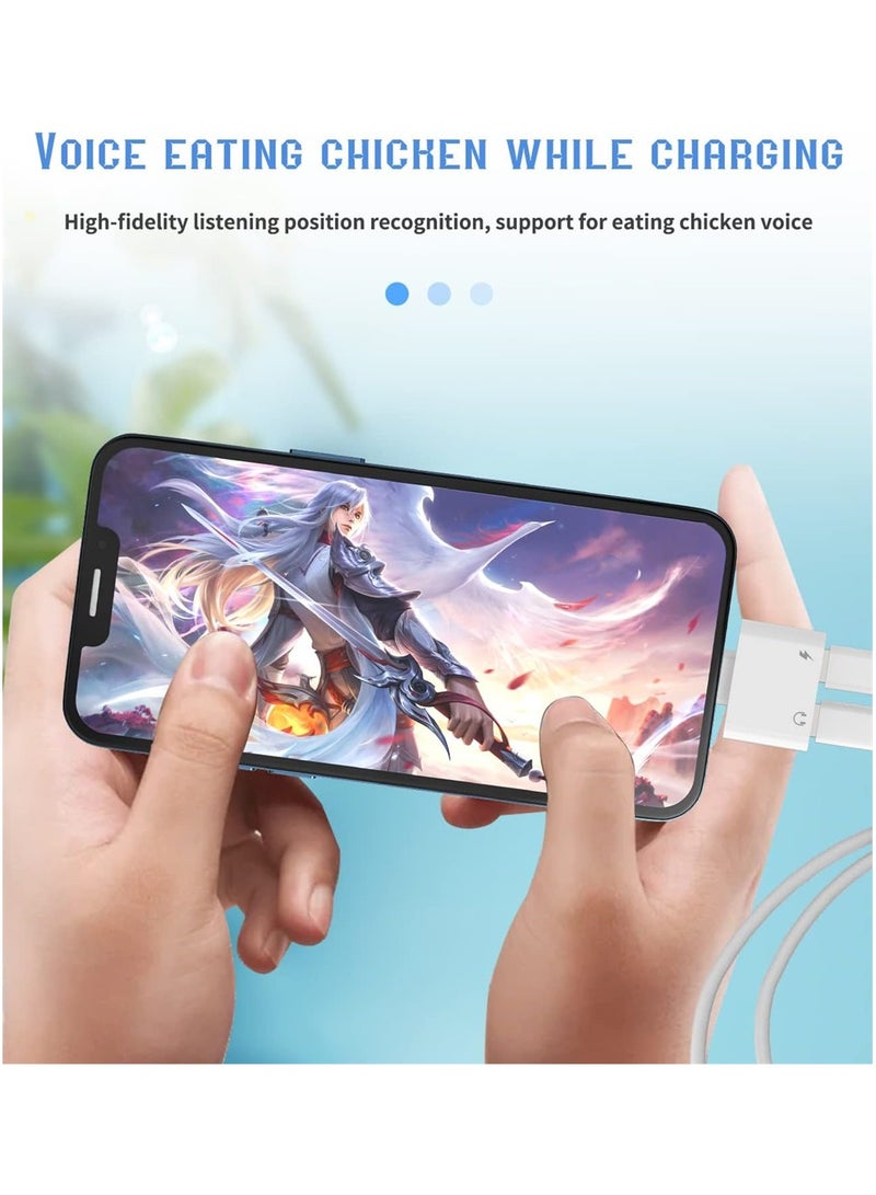 Zikra محول صوتي وشحن 2 في 1 لجهاز آيفون - عبوة من 2 كابل موصل AUX مزدوج Lightning لمحول الموسيقى لشتى موديلات آيفون - Image 5