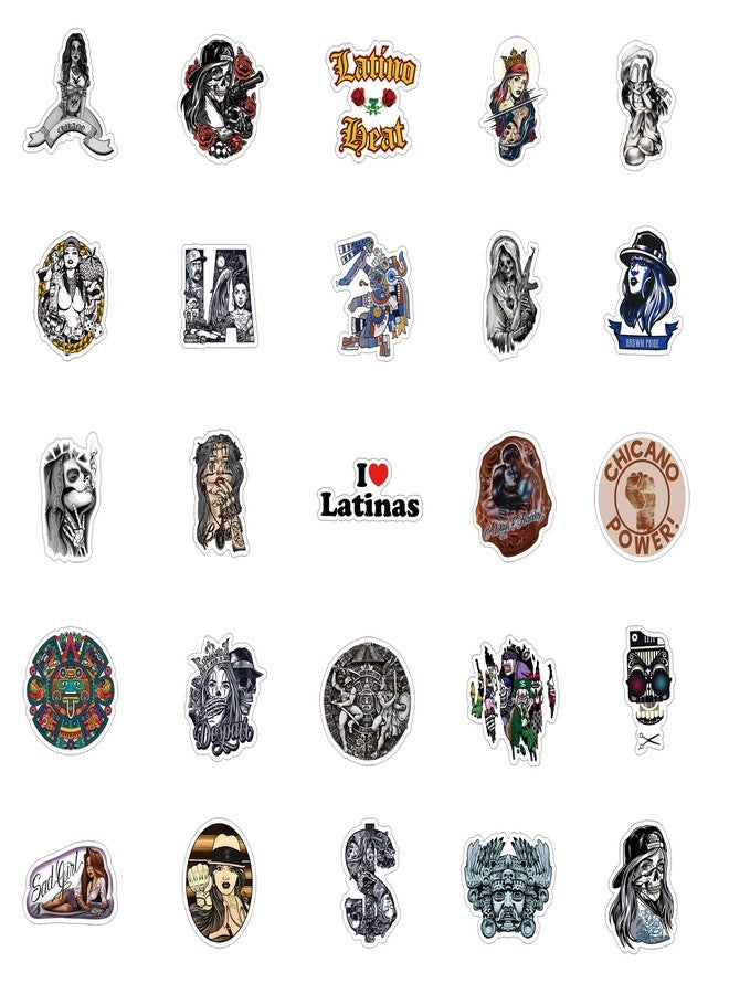 BLCAFEE 59 Pcs Chicano Stickers Graffiti Waterproof Vinyl for Birthday Party Supplies Decoration Favors for Water Bottles Laptop Suitcase Scrapbooking Choice - Image 2
