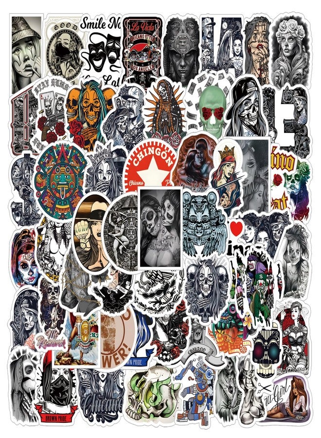 BLCAFEE 59 Pcs Chicano Stickers Graffiti Waterproof Vinyl for Birthday Party Supplies Decoration Favors for Water Bottles Laptop Suitcase Scrapbooking Choice - Image 1