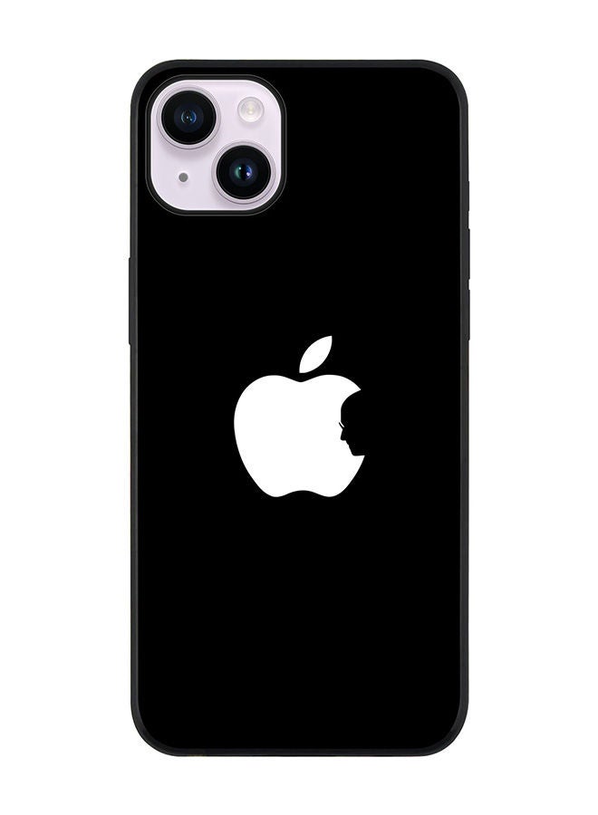 Stylizedd Rugged Black edge case for Apple iPhone 14 Slim fit Soft Case Flexible Rubber Edges Anti Drop TPU Gel Thin Cover - Steve's Apple - Black - Image 1