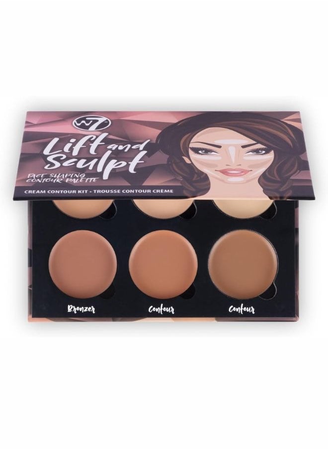 W7 Cosmetics W7 Lift & Sculpt Cream Contour Kit - Concealing, Highlighting & Contouring Makeup Palette - Step-by-Step Instructions Included  - Image 1