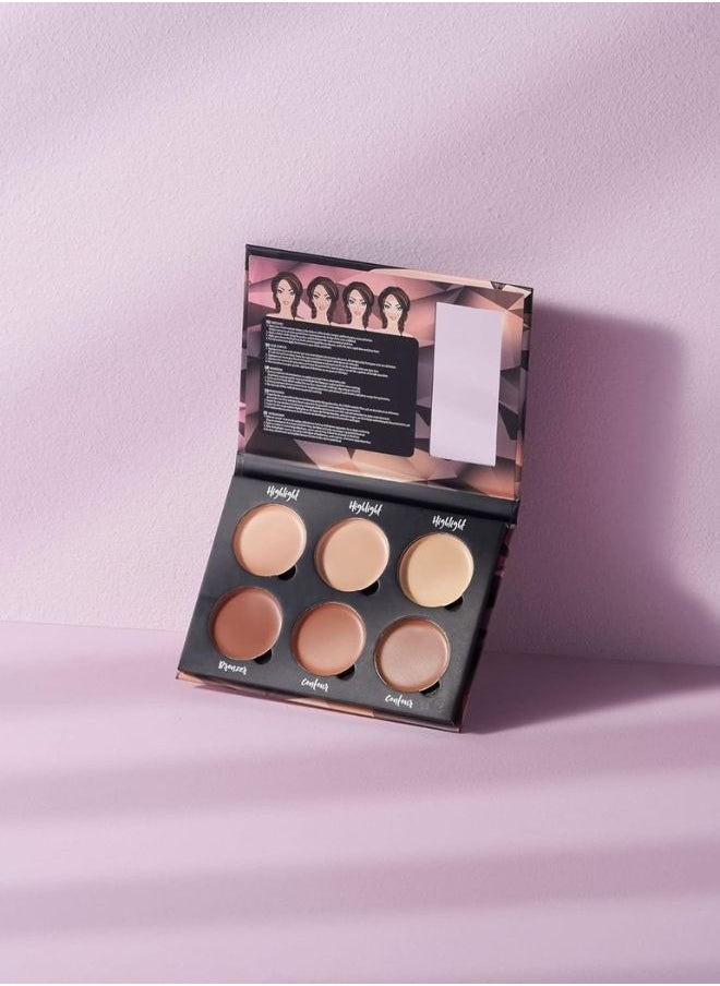 W7 Cosmetics W7 Lift & Sculpt Cream Contour Kit - Concealing, Highlighting & Contouring Makeup Palette - Step-by-Step Instructions Included  - Image 3