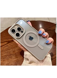 Angmei 3pcs iPhone 15promax mobile phone case acrylic magnetic Apple Macaron silicone anti-drop transparent protective case Magnetic compatible iPhone mobile phone case, [Compatible with MagSafe] [Military Grade Shockproof] Ultra-thin translucent matte mobile phone case  - Image 2