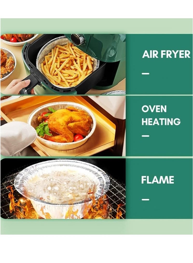 Bukela 50-Pack 6-Inch Round Aluminum Foil Tray Disposable Oil-Resistant Aluminum Foil Tin Can for Baking, Cooking, and Oven - Image 4