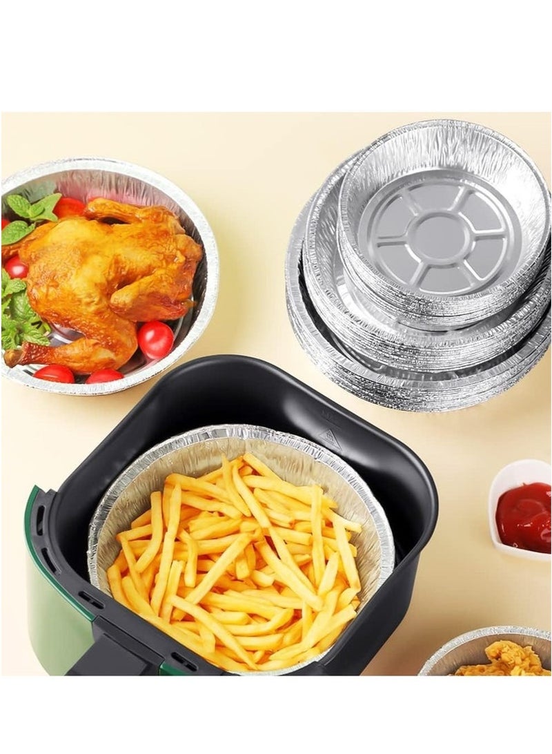 Bukela 50-Pack 6-Inch Round Aluminum Foil Tray Disposable Oil-Resistant Aluminum Foil Tin Can for Baking, Cooking, and Oven - Image 2