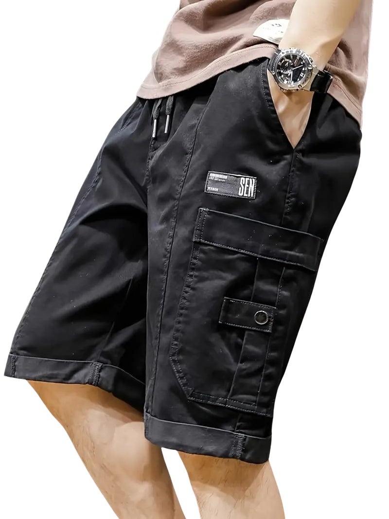 Lymio Men Shorts || Men Shorts Cotton || Men Shorts Casual (Short-09-Black-L) - Image 1