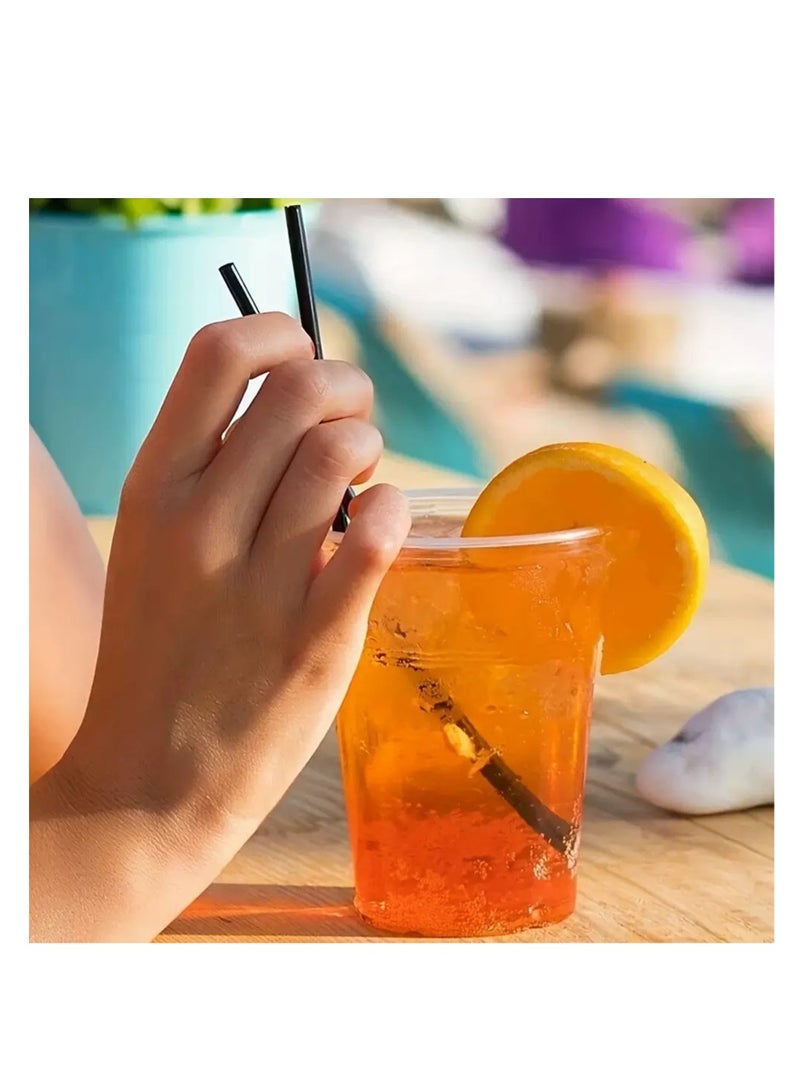 100 قطعة من ماصات الشرب البلاستيكية المغلفة باللون الأسود - Image 2