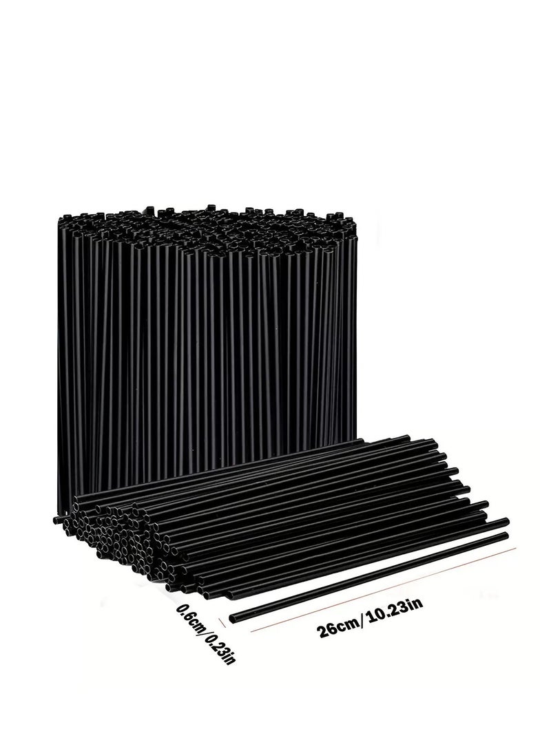 100 قطعة من ماصات الشرب البلاستيكية المغلفة باللون الأسود - Image 4