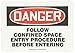 Accuform MCSP012VP Plastic Safety Sign, Legend"DANGER FOLLOW CONFINED SPACE ENTRY PROCEDURE BEFORE ENTERING", 7" Length - Image 2