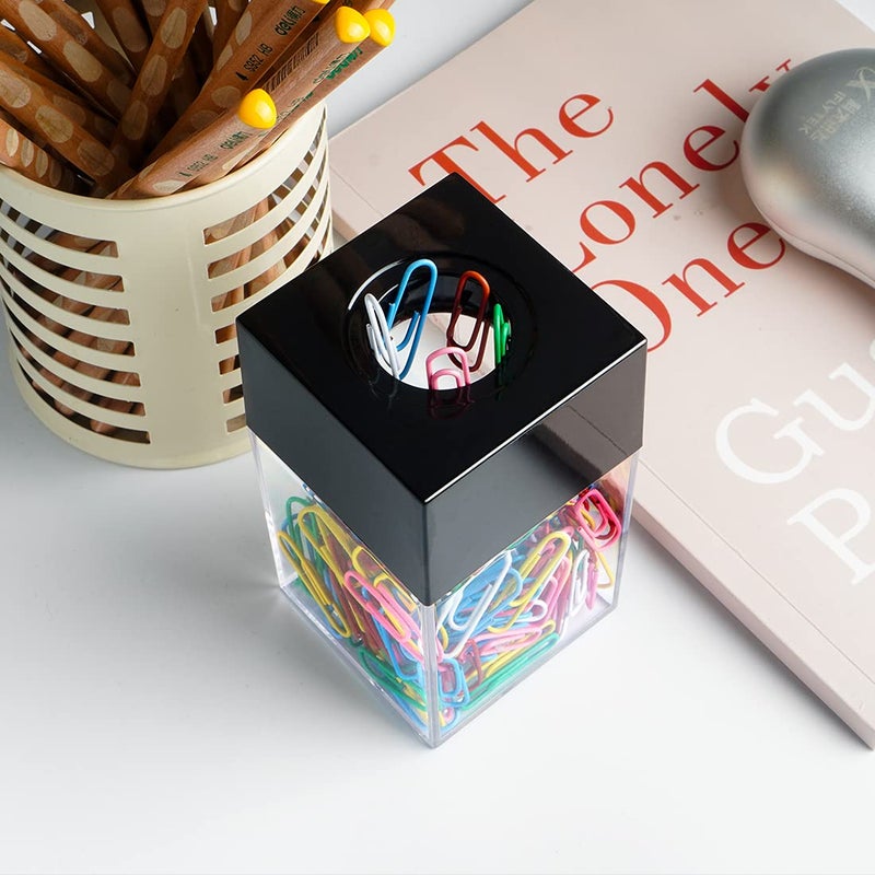 grwanpenÂ® Extra Large Magnetic Paper Clip Dispenser â€“ 500 Clip Capacity, Heavy-Duty Magnetic Desktop Organizer for Office, Home Office & School Supplies â€“ Efficient Organization,Black,2-Pack - Image 3