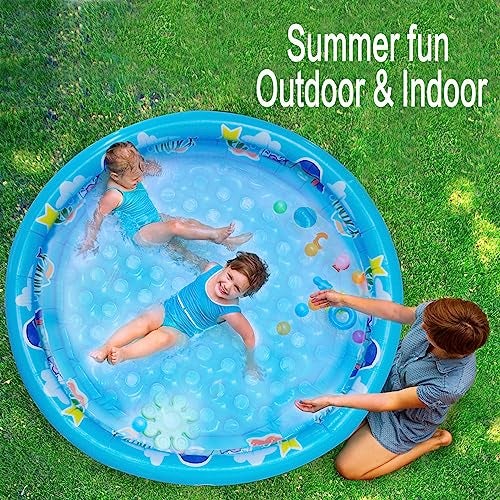Big Summer 3 Rings Kiddie Pool for Toddler, 48”X12”，Kids Swimming Pool, Inflatable Baby Ball Pit Pool, Small Infant Pool (Blue) - Image 3