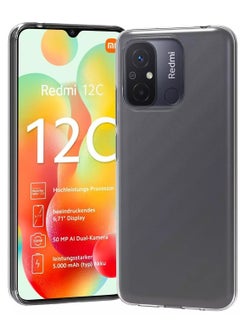 Case Compatible with Xiaomi Redmi 12C/Redmi 11A/Poco C55 Case Crystal Clear Soft TPU Gel Case Flexible Silicone Anti-Scratch Camera Protection Transparent TPU Cover - Clear