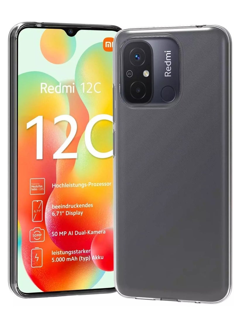 Generic - Case Compatible with Xiaomi Redmi 12C/Redmi 11A/Poco C55 Case Crystal Clear Soft TPU Gel Case Flexible Silicone Anti-Scratch Camera Protection Transparent TPU Cover - Clear - Image 1