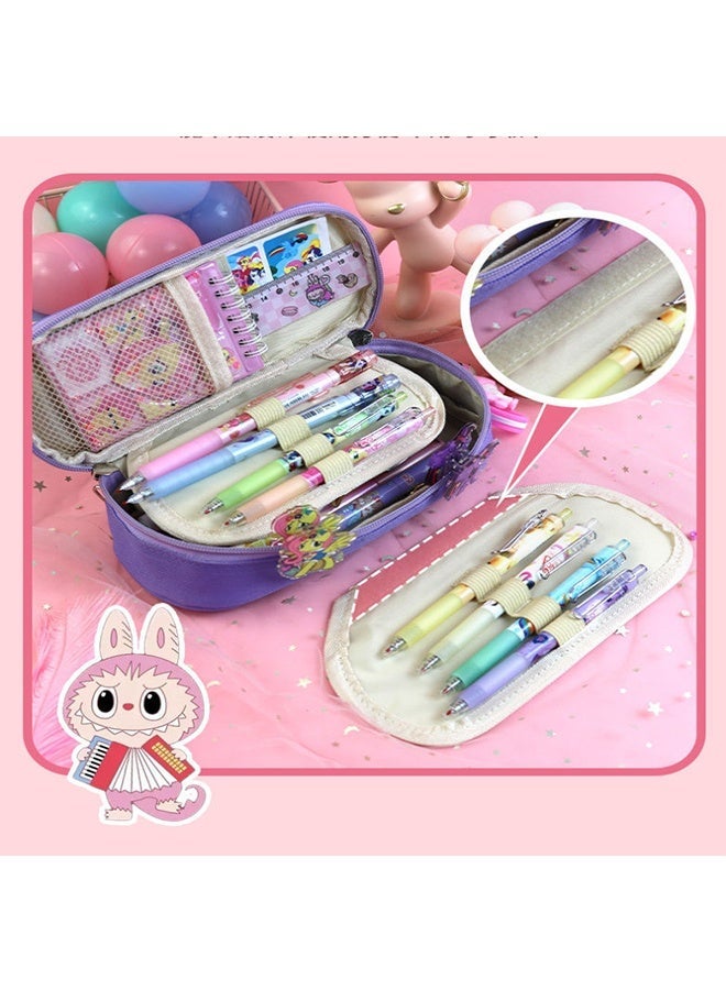 بيوينتي منظم حافظة اقلام رصاص، حافظة منظم اقلام ماركر، مقلمة مستلزمات فنية، منظم حقيبة السفر، لوازم مدرسية لطلاب الجامعات المتوسطة والثانوية والمكتب - Image 3