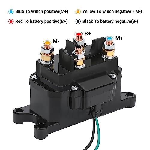 KanSmart Winch Solenoid Relay Contactor 12V 250A Winch Relay Thumb Truck for ATV UTV Boat 4x4 Vehicles 3000-5000lbs Winch with 6 Protecting Caps - Replacement 63070 62135 74900 2875714 70715 - Image 3