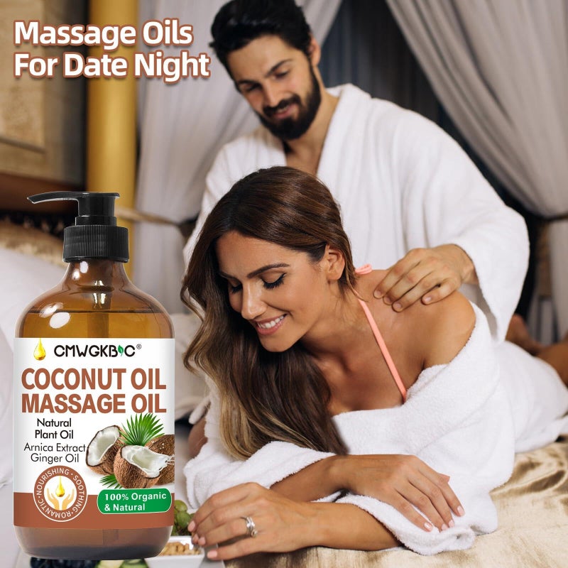 CMWGKBC Coconut Oil Massage Oil for Massage Therapy- Relaxing Massage Oil,Carrier Oil for Essential Oils,Non-Greasy Coconut Oil for Skin and Hair,Massage Oils for Date Night Spa Body Oil for Women Men - Image 5