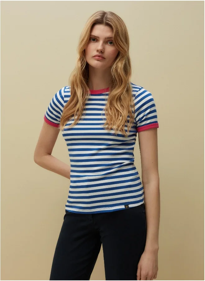 او في اس PIOMBO striped T-shirt in Supima cotton
