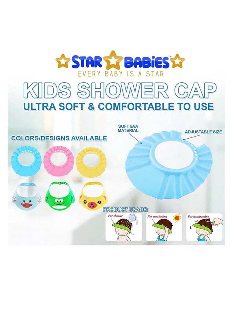 STAR BABiES Star Babies - Combo Pack of 2- Kids Powder Puff  with Kids Shower Cap - Pink  - Image 3