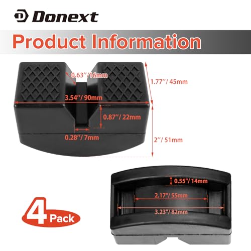 Donext Jack Pad Adapter for Jack Stands 3 Ton Rubber Frame Rail Protector Jack Pad Adapter 4 Pack - Image 2