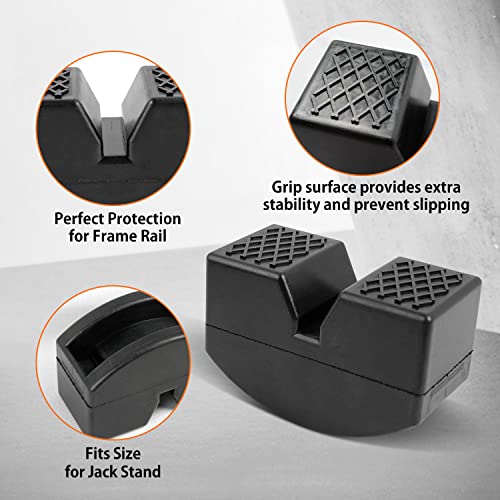 Donext Jack Pad Adapter for Jack Stands 3 Ton Rubber Frame Rail Protector Jack Pad Adapter 4 Pack - Image 5