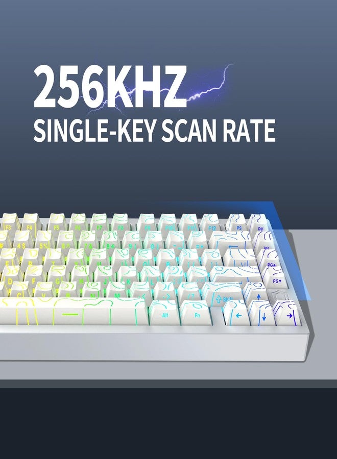 IROK MG75PRO 81 Keys Wired Magnetic Switch Mechanical Keyboard, Hall Effect, 8KHZ/ARGB/CNC Aluminum, Gasket Structure Gaming Keyboard(White) - Image 3