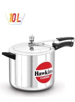 Hawkins 10 Liters Classic Aluminium Pressure Cooker,Silver  - Image 1