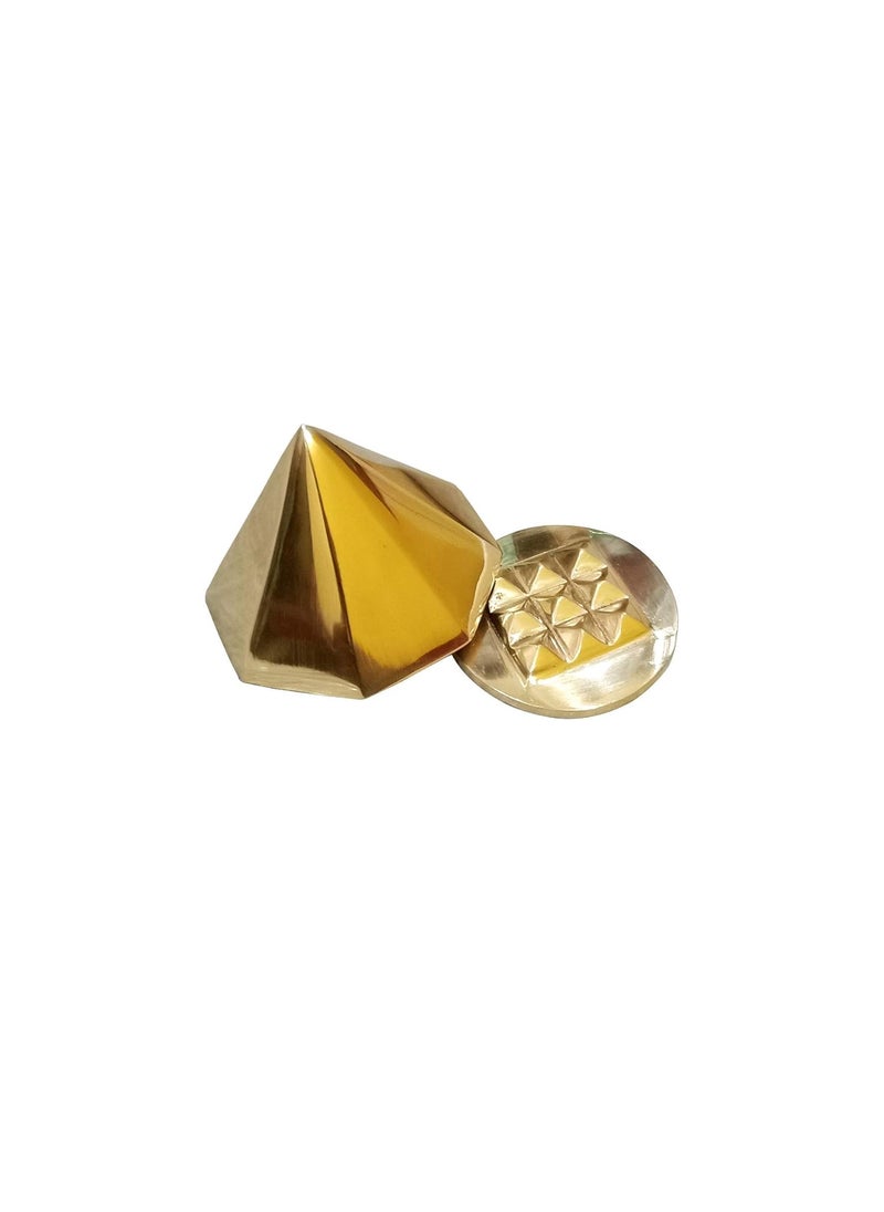 ASTROGHAR Astroghar Brass Vastu Octagonal Ashtakon Shaped 2 Layered Pyramid Energy Tools for Vaastu Correction and Positive Energy  - Image 1