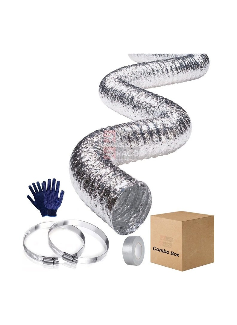KNP - KNP Aluminum Duct with Flexible Hose 12 Inch is Designed for High Capacity Venting Needs Making it Ideal for Larger Dryers or Systems Requiring Robust Airflow. - Image 1