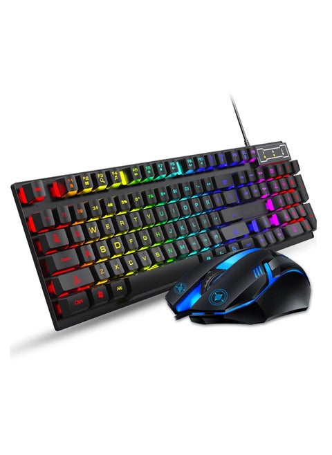 FOREV Gaming Keyboard and Mouse Set, Model FV-Q3055, Rainbow Backlight, Mechanical Design, USB 2.0.