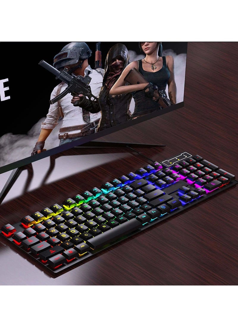 Generic - FOREV Gaming Keyboard and Mouse Set, Model FV-Q3055, Rainbow Backlight, Mechanical Design, USB 2.0. - Image 1